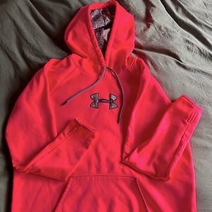 Neon pink Under armor cameo lined Hoodie size XL